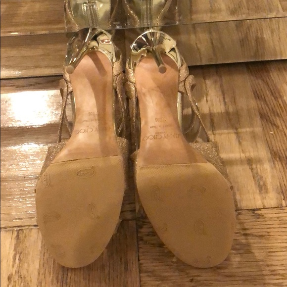 Jimmy Choo Rose Gold Glitter Sandal - Picture 8 of 8